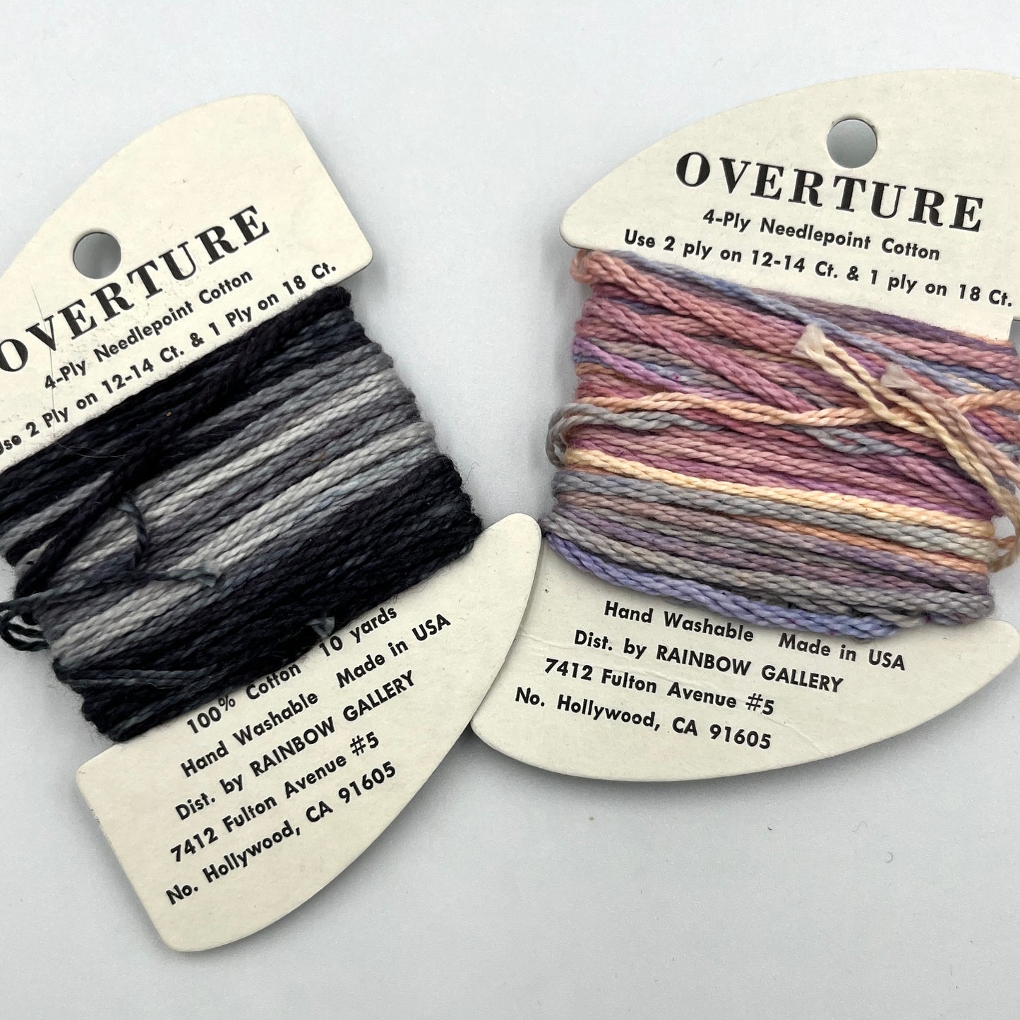 Pair of Overture 4-Ply Needlepoint Cottons, Variegated