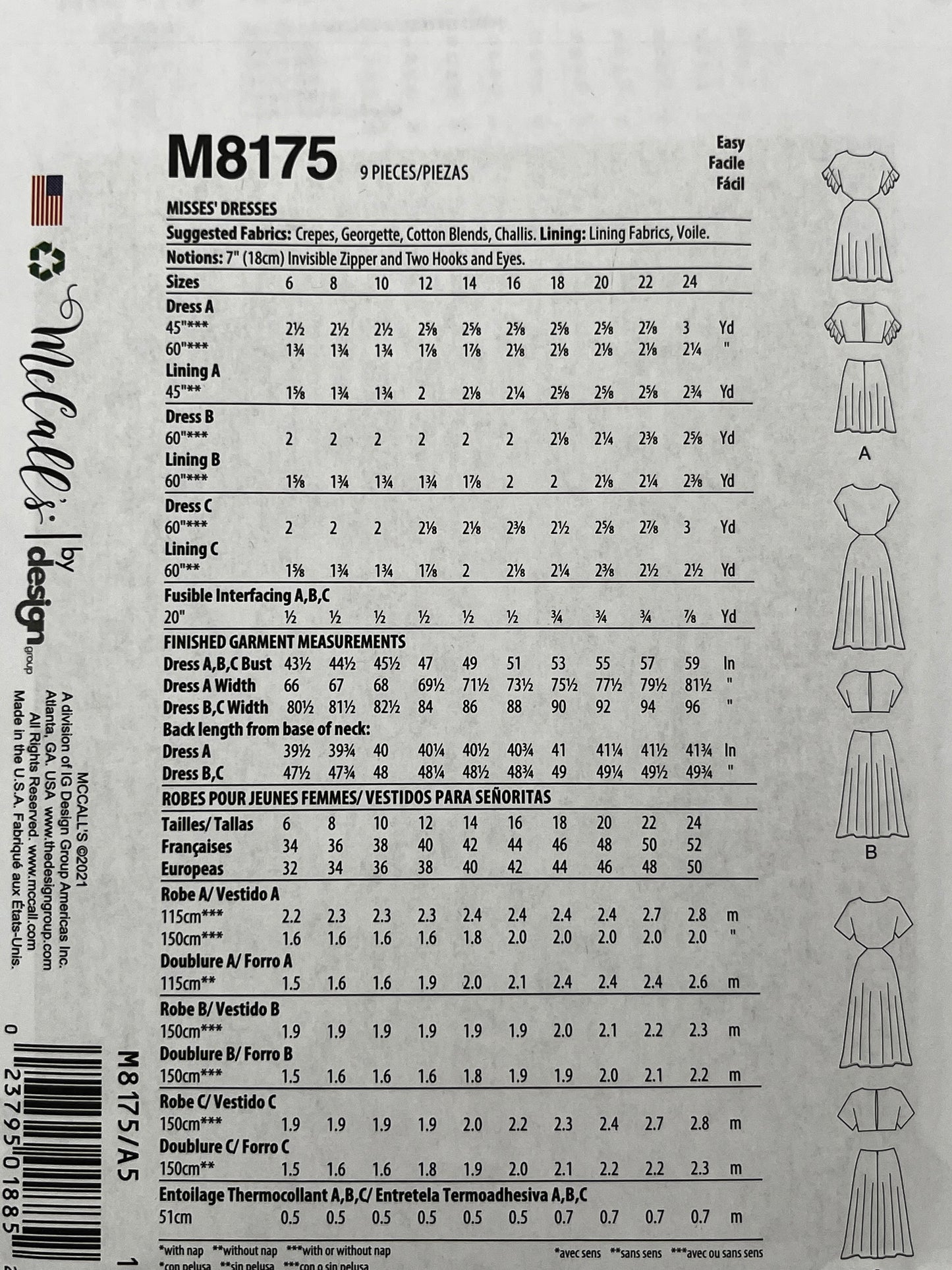 McCall's 8175, Uncut Pattern