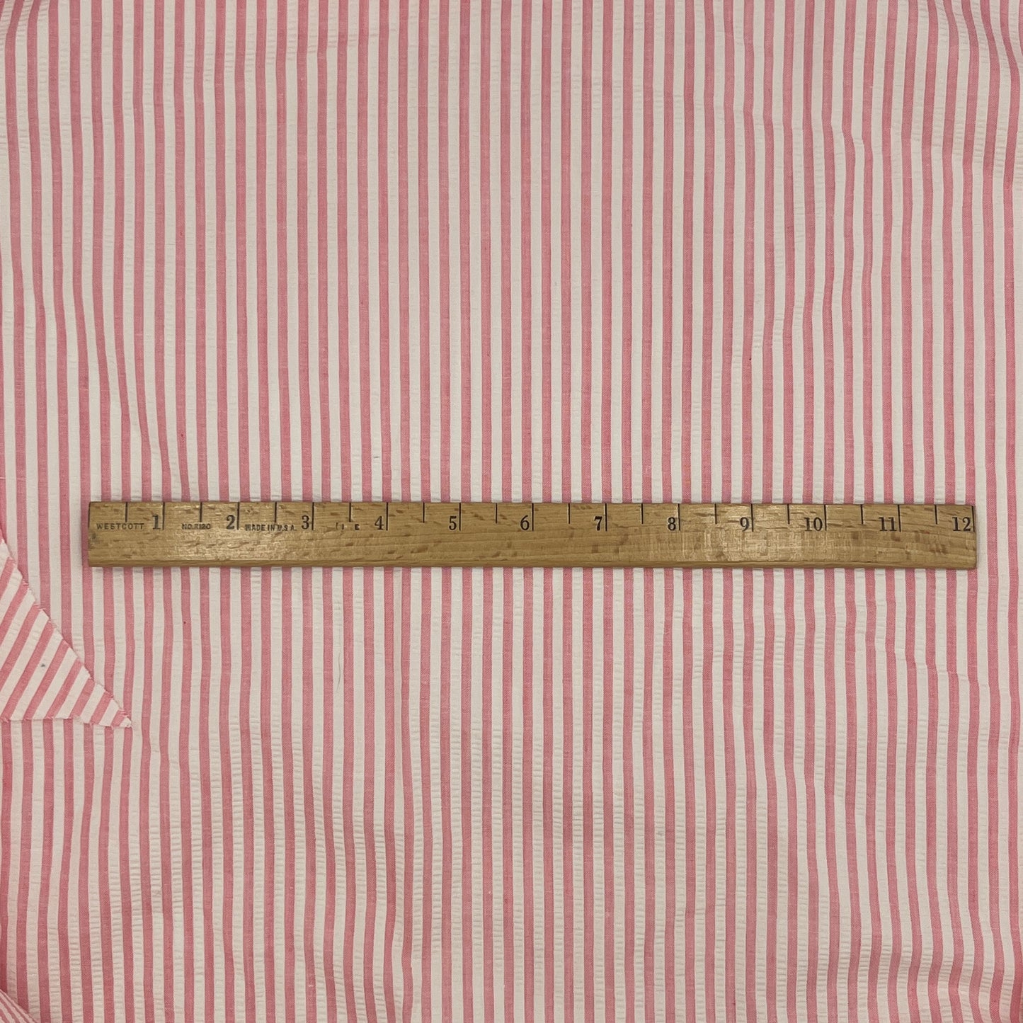 21” x 56” Pink & White Stripe Seersucker, Cotton