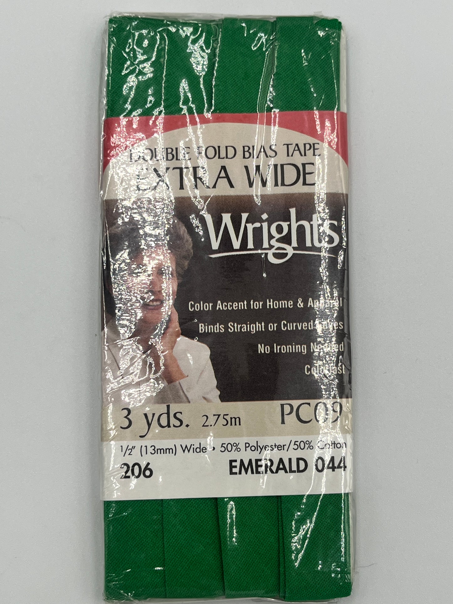 Wright's Double Fold Extra Wide Bias Tape, Emerald