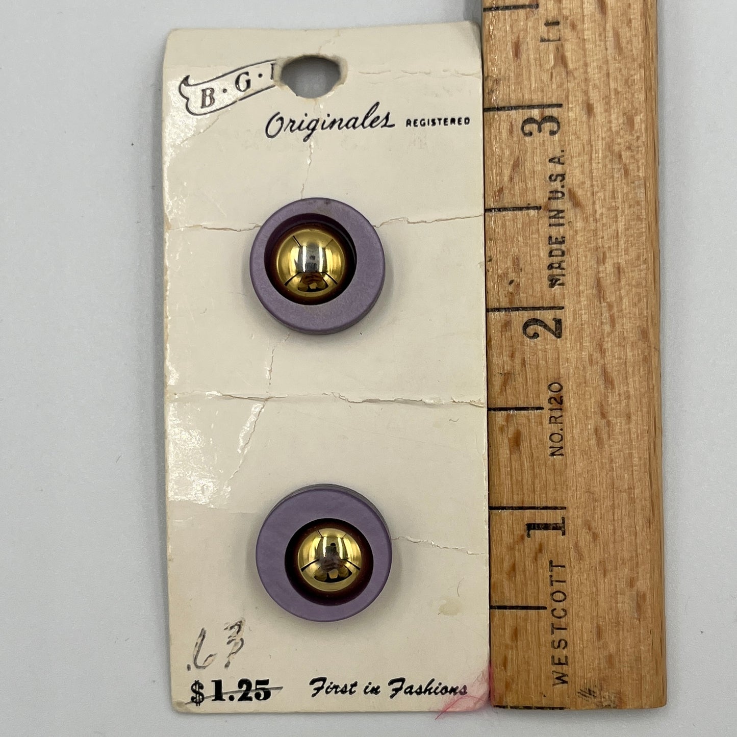 2, 5/8 Inch Vintage Buttons