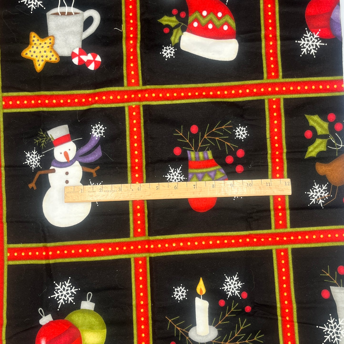 2/3 Yard Holiday Blocks Cotton Flannel