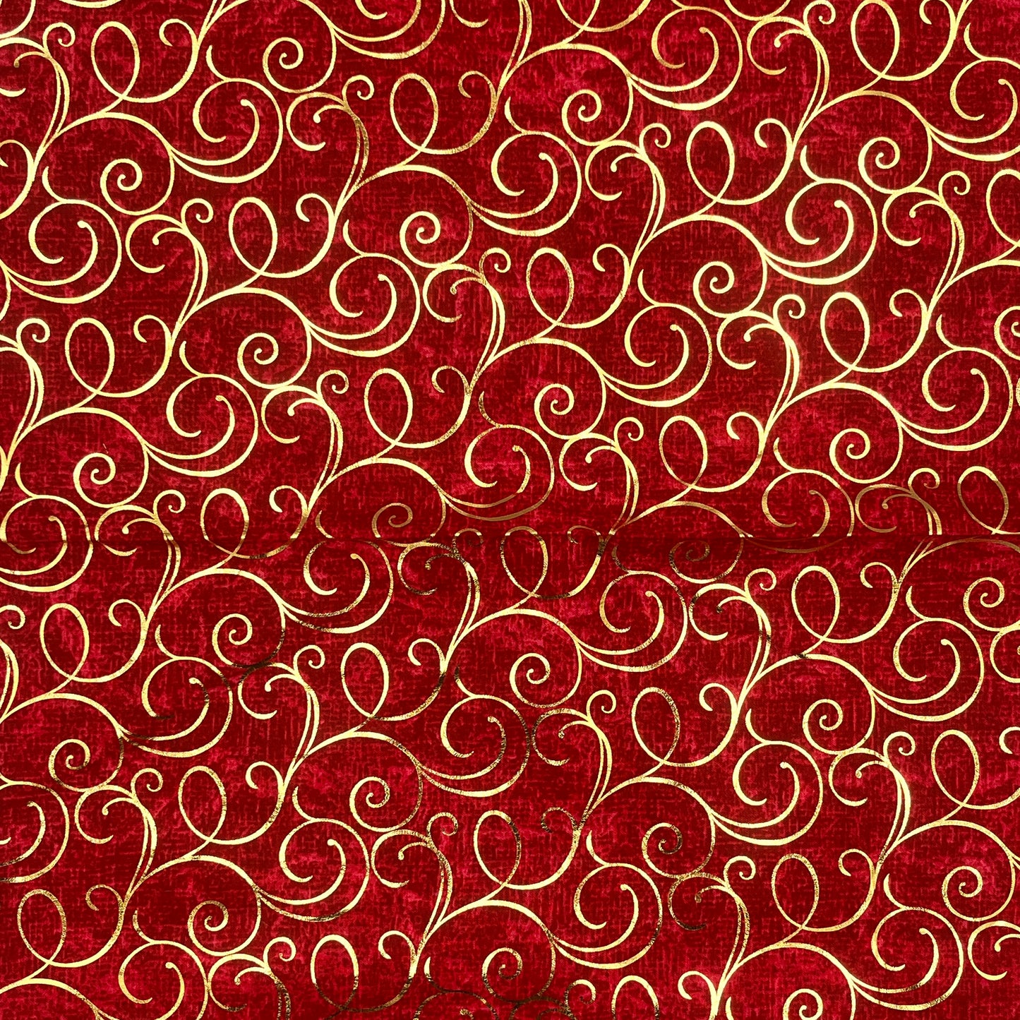 3 Pieces Gold Metallic Swirl Quilting Cotton