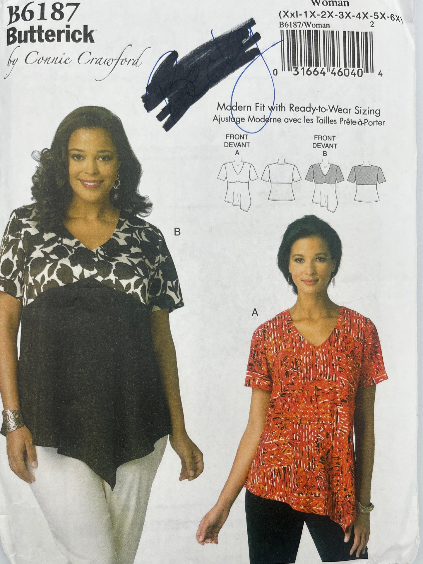 Butterick 6187 Uncut Pattern, Plus
