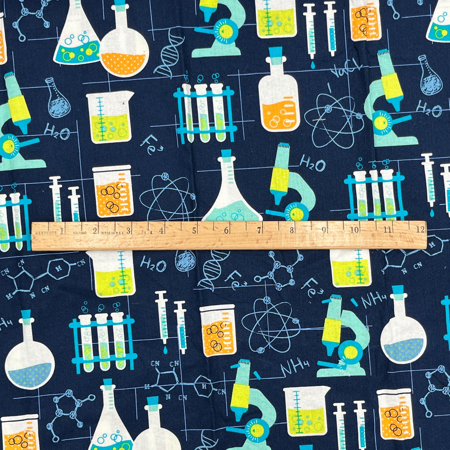 1/2 Yard Science Lab Print Quilting Cotton