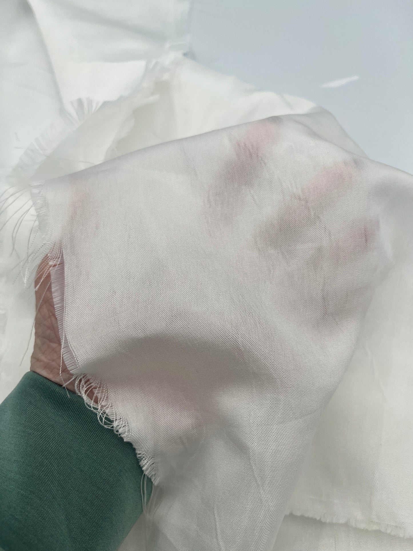 2 1/4 Yard White Poly Lining Fabric, Designer Deadstock