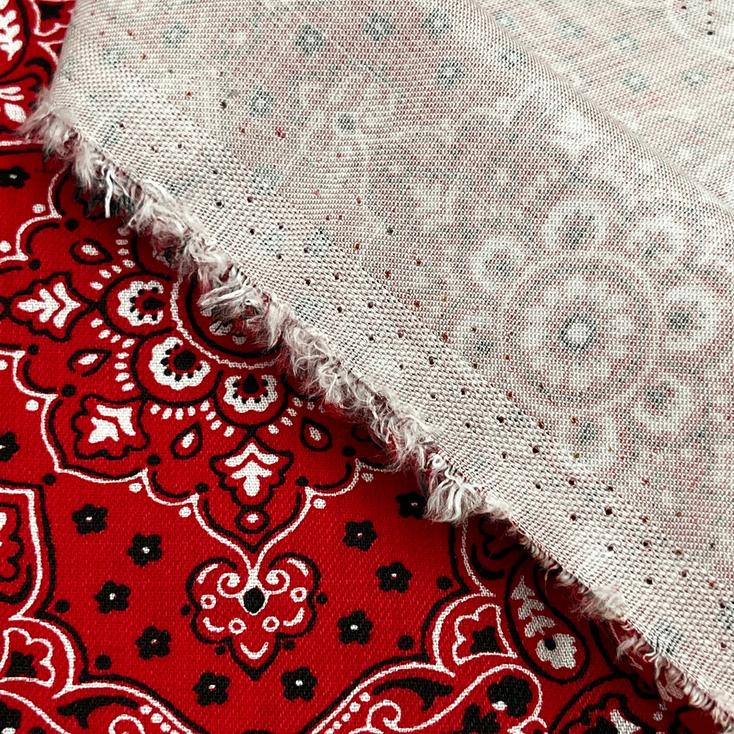 2+ Yards Red Bandana Apparel Cotton