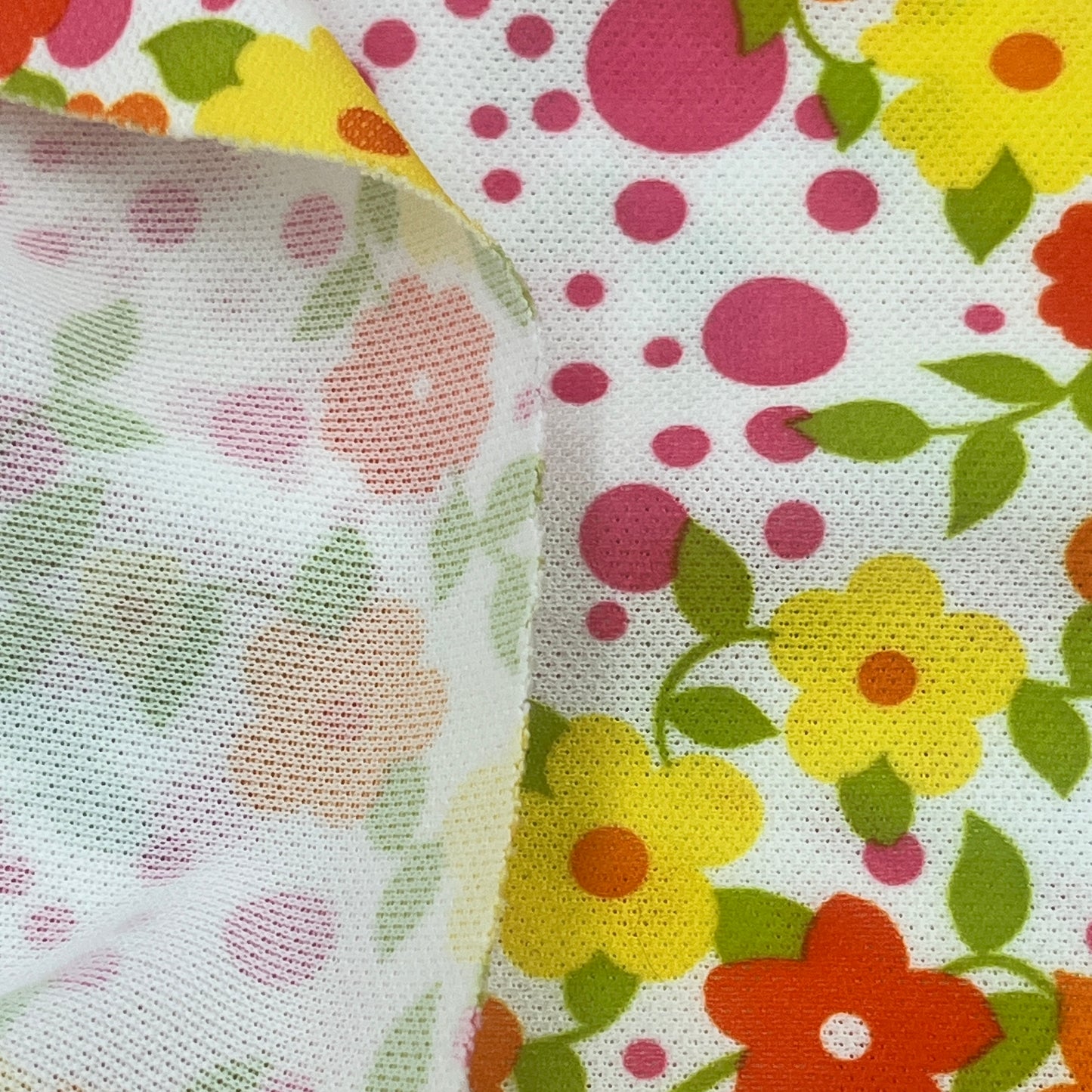 1 2/3 Yards Vintage Flower Pop Poly Knit