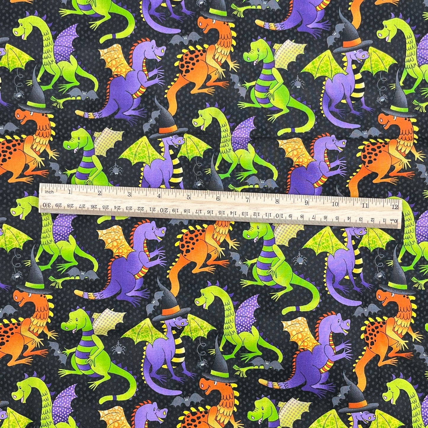 1 1/3 Yards Dragons, Premium Quilting Cotton (plus some smaller pieces)