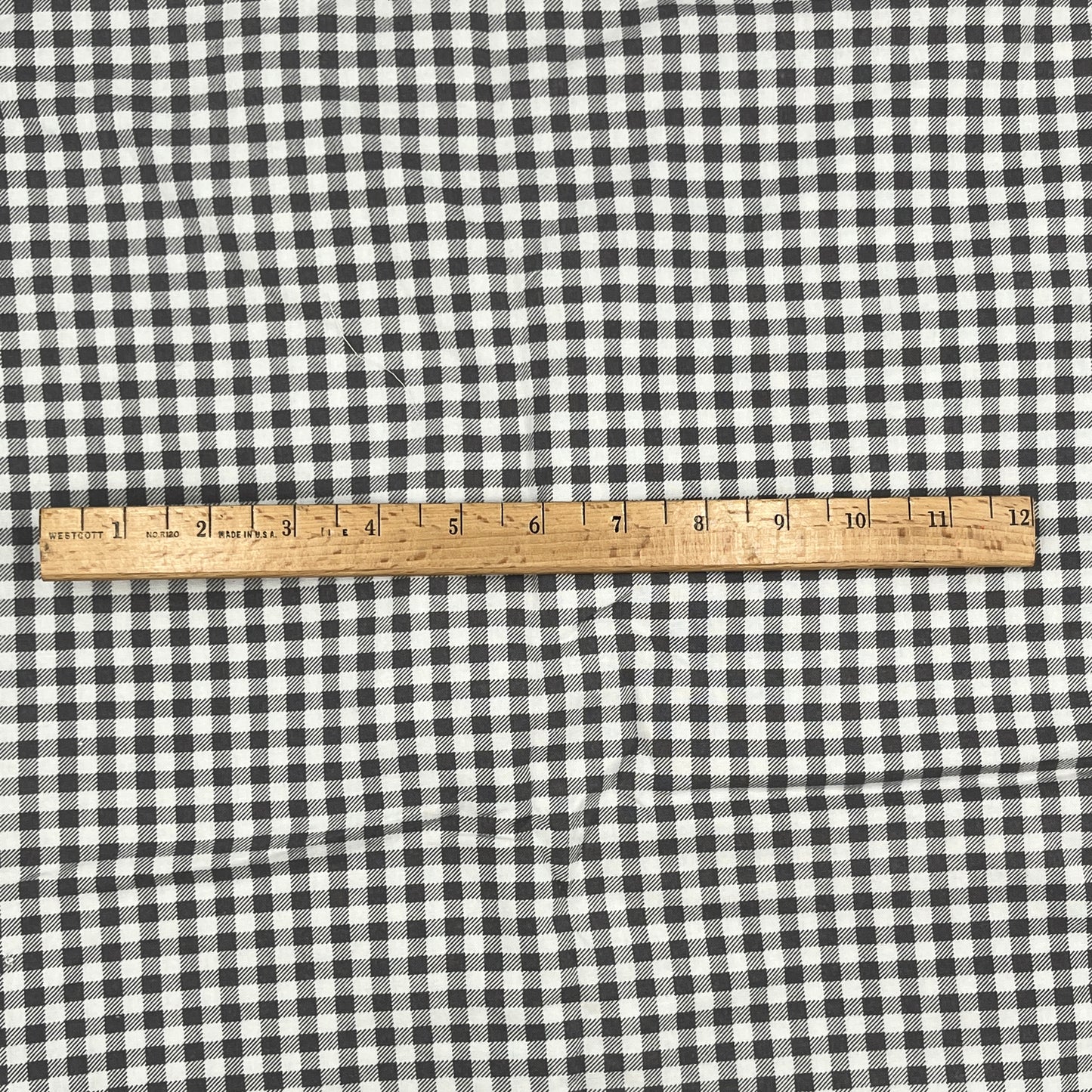 2 1/2 Yards Keepsake Calicos Grey & White Gingham, Cotton