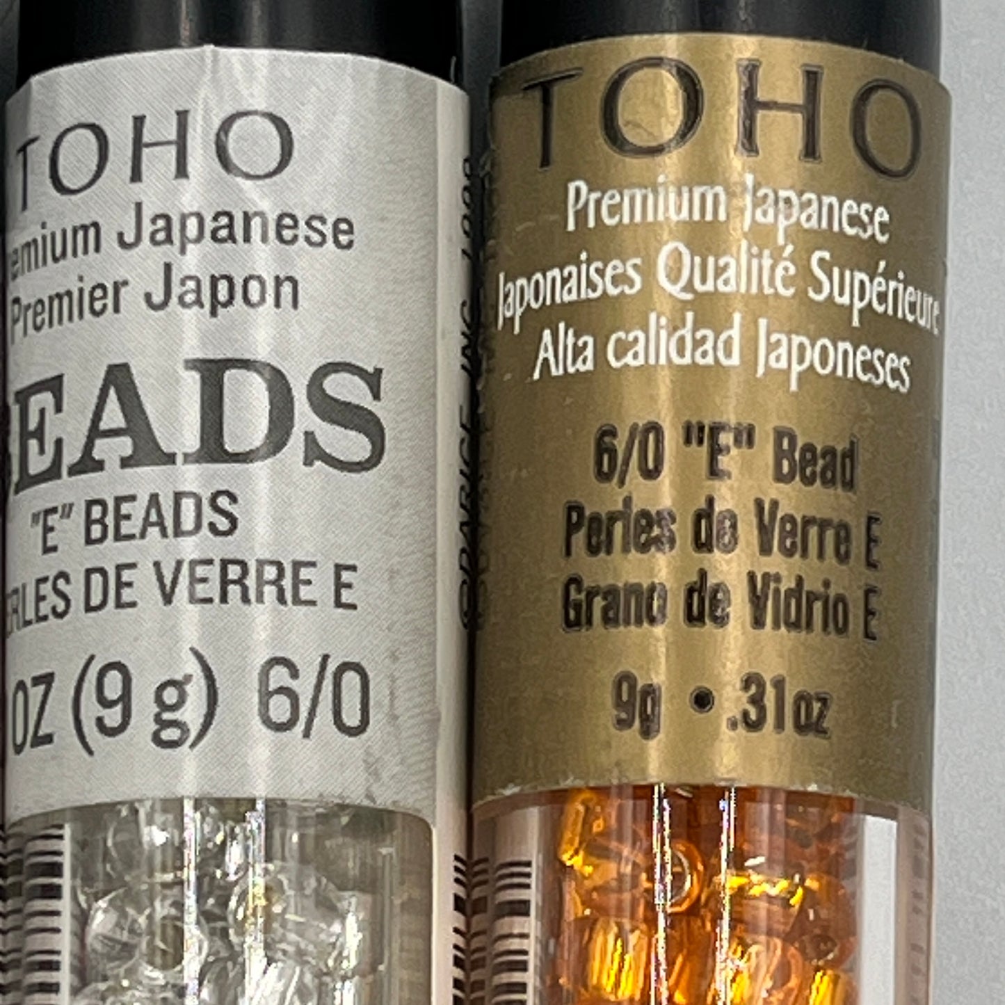 5 Tubes Toho E Beads, Seed Beads, Size 6/0