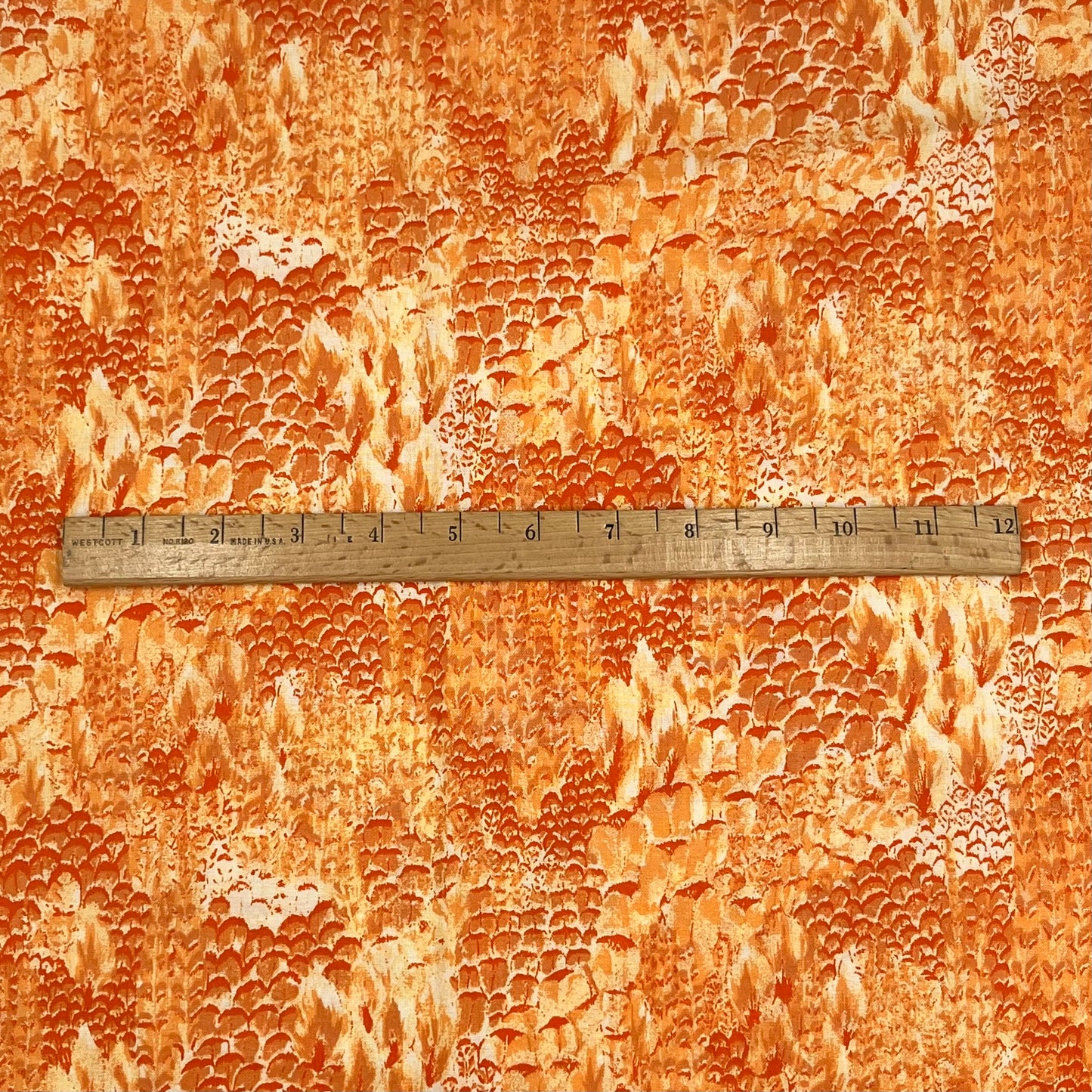 2 2/3 Yards Orange Snake Print Cotton - Cotton