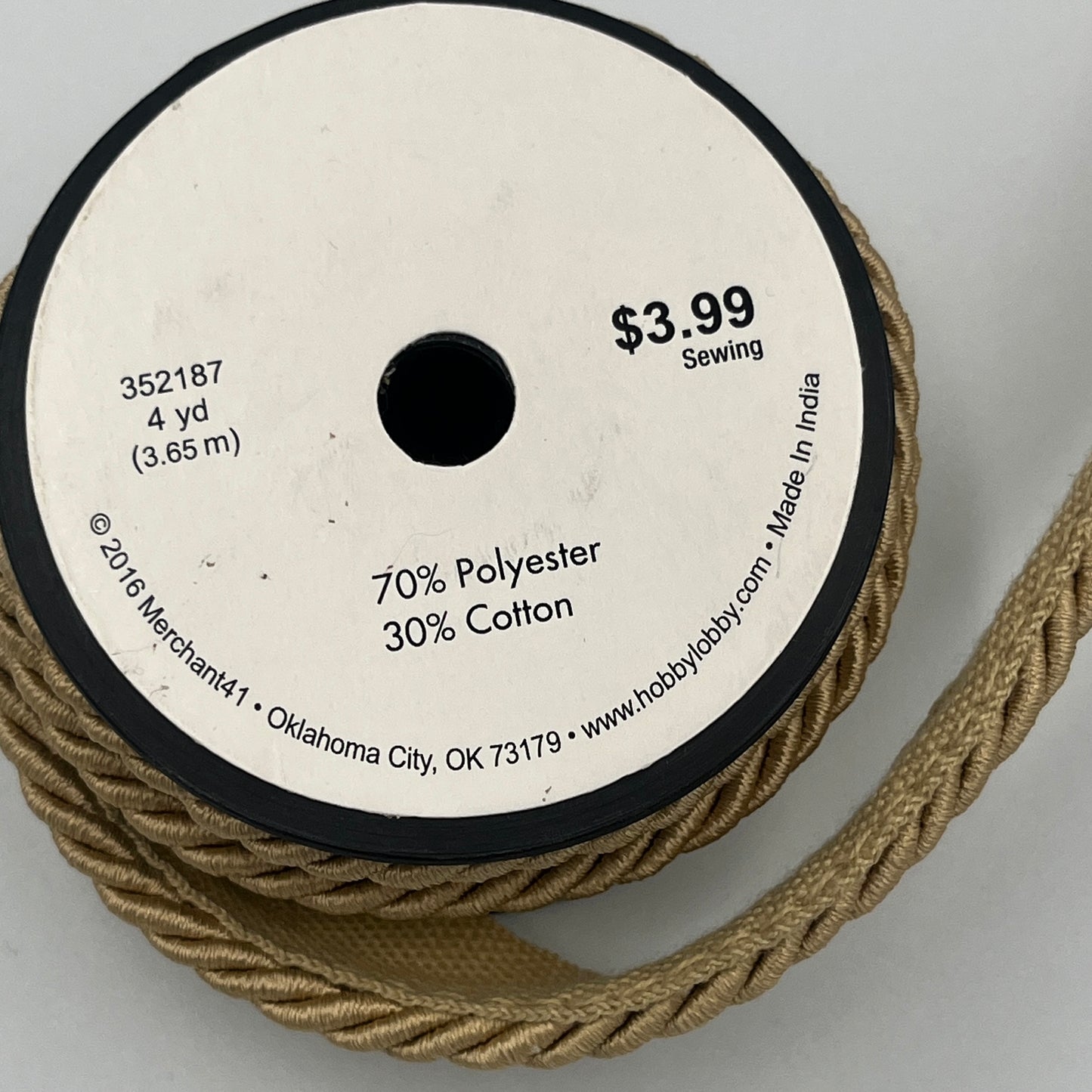 Decorative Trim, Cord Piping, 4 Yards