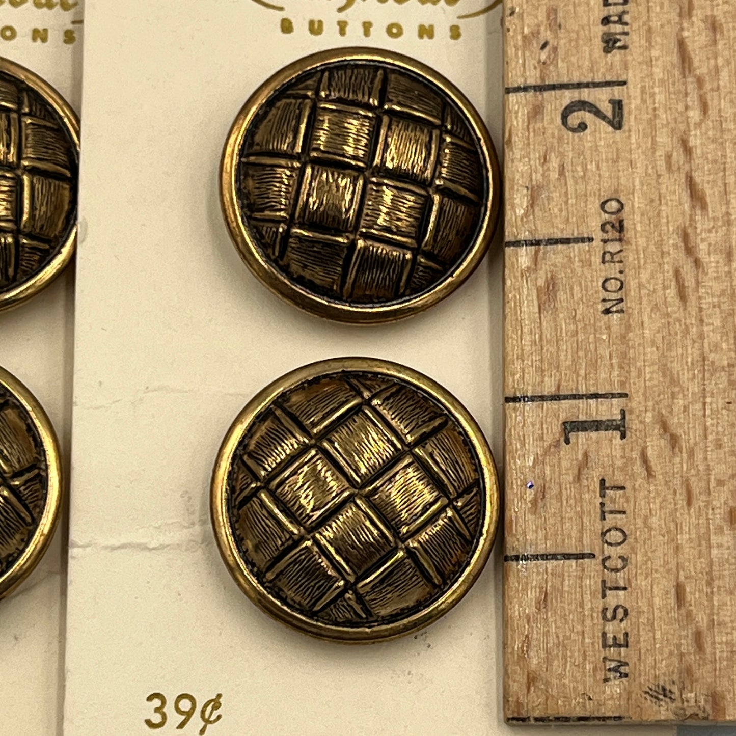 Six, 7/8 Vintage Metal Buttons