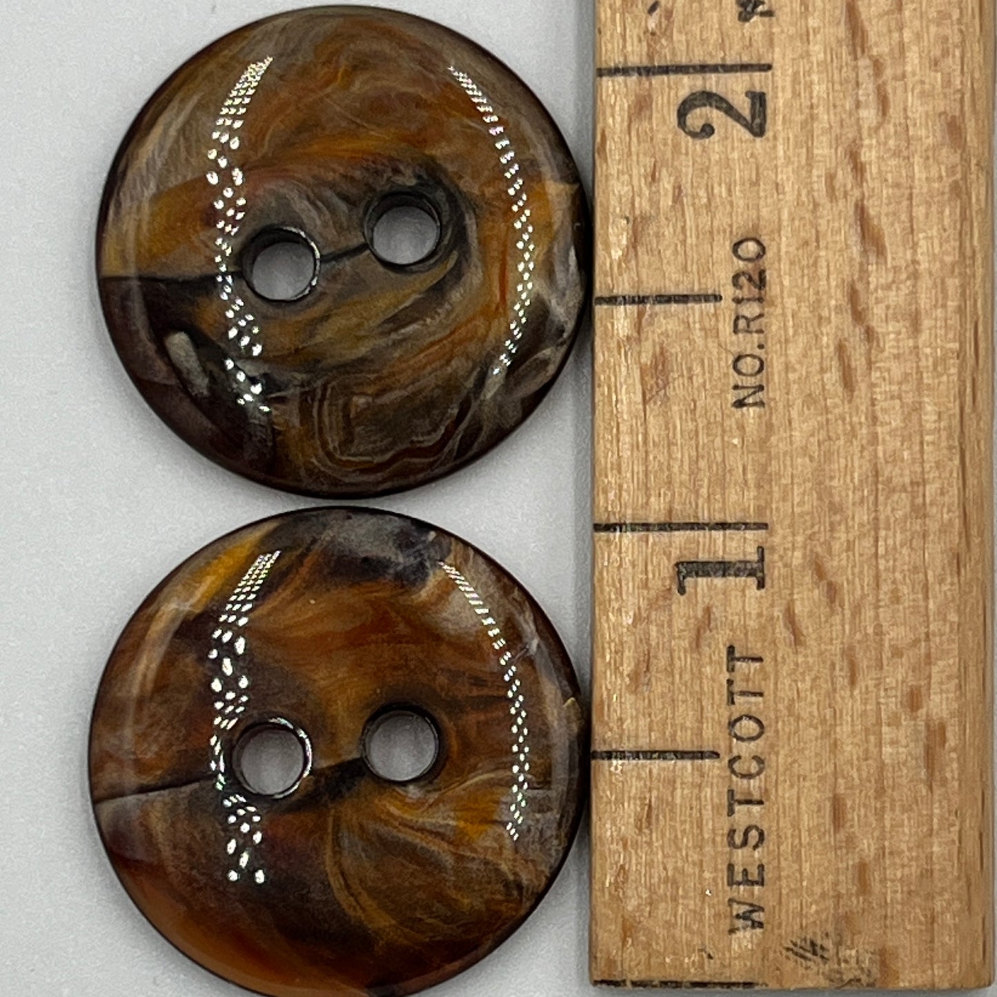 Two, 1 Inch Vintage Buttons