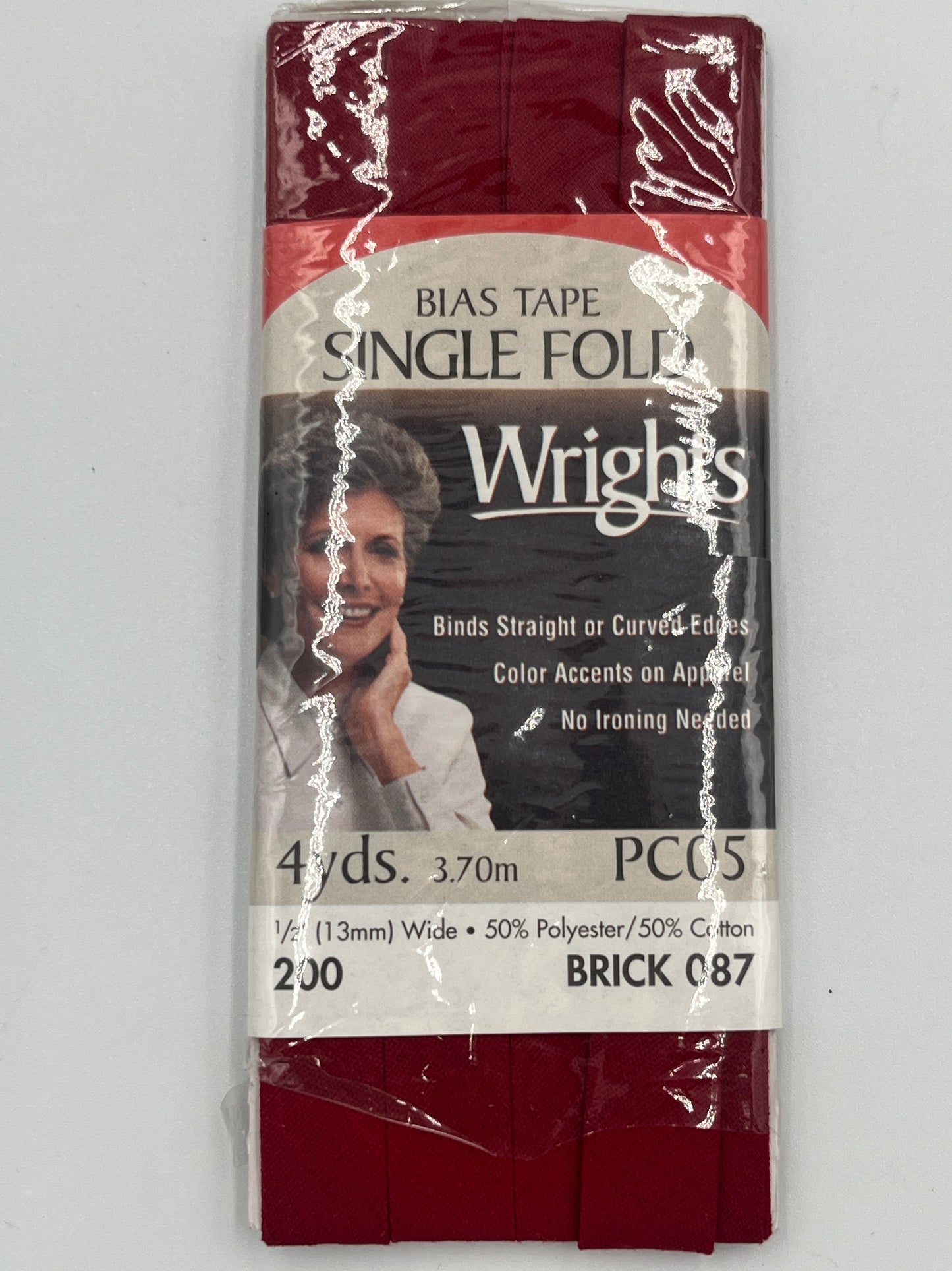 Wrights Bias Tape Single Fold, Brick