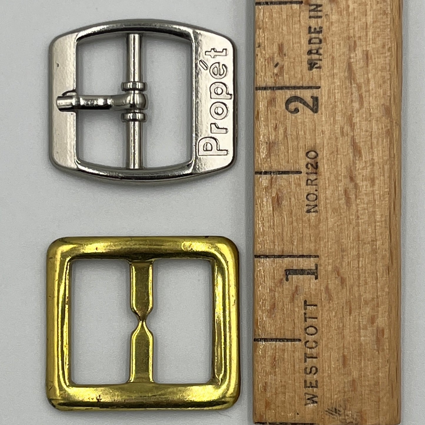 Set of 2 Vintage Metal Buckles – Silver & Brass-Tone Square