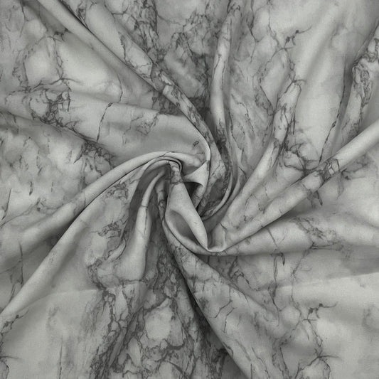 1 Yard Gray Marble Sheer, Polyester
