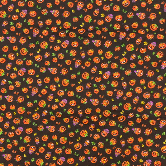 2/3 Yard, Tiny Pumpkin Chaos, Vintage Quilting Cotton