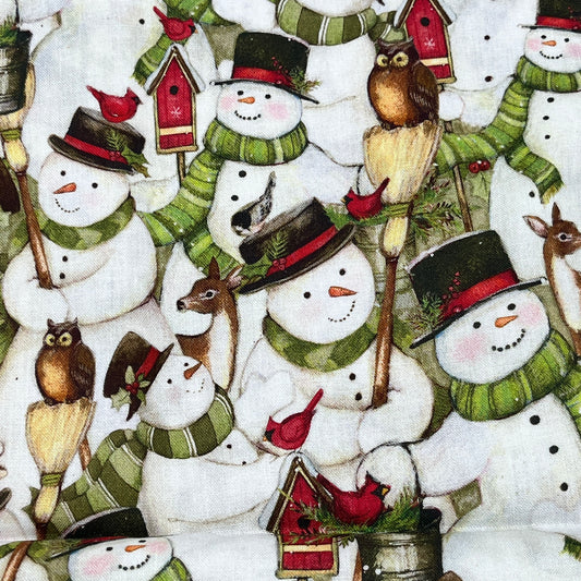 1 7/8 Yard “Packed Snowmen” by Susan Winget, Quilting Cotton