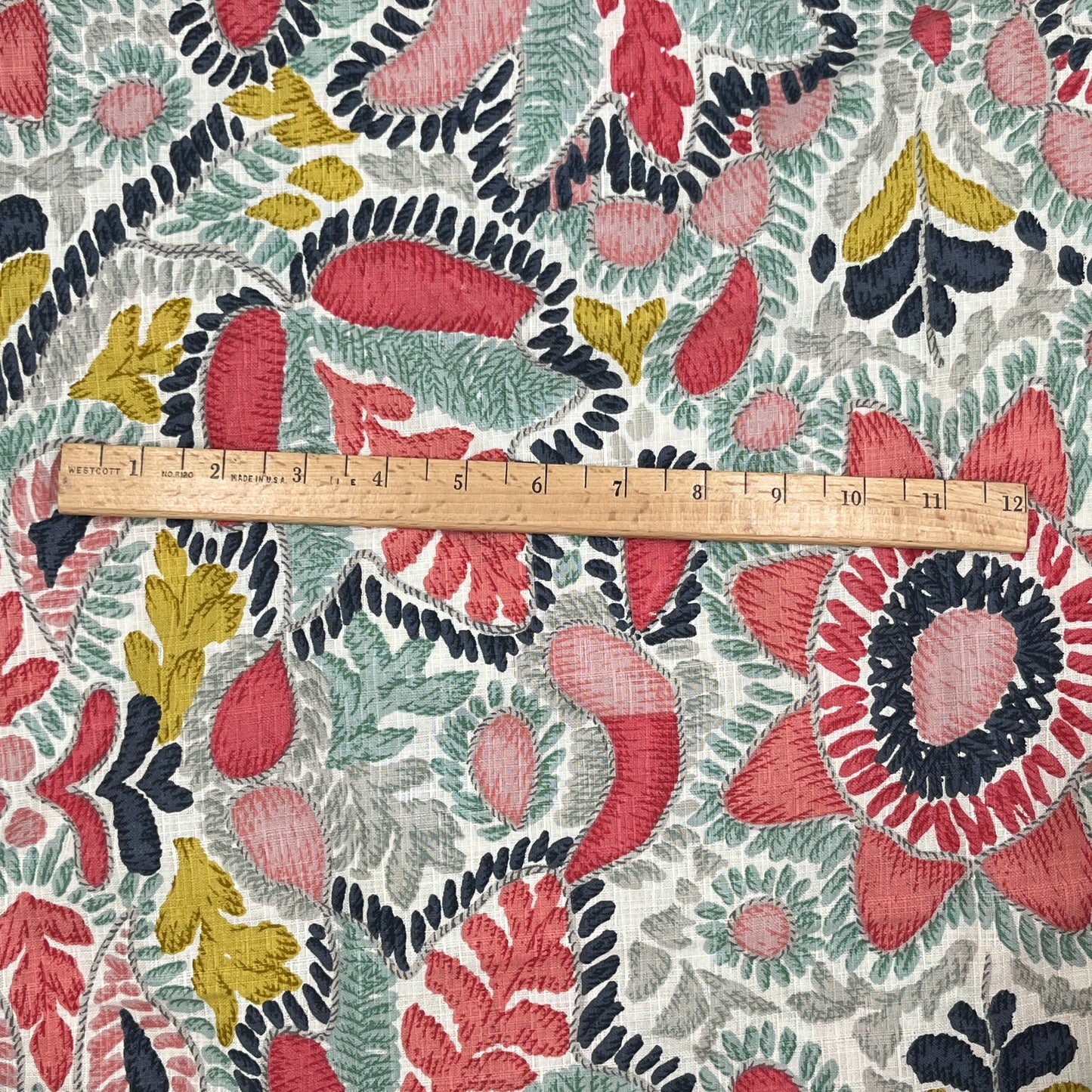 7/8 Yard Multicolor Floral, Upholstery