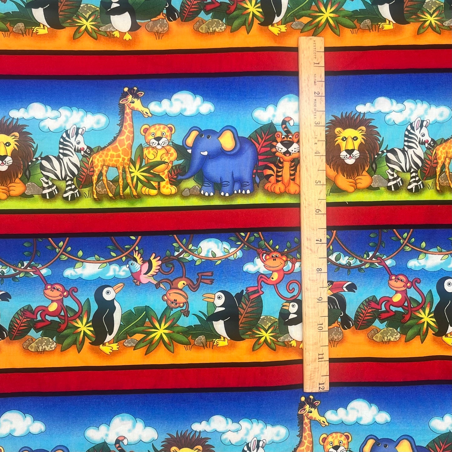 4 Yards Rainbow Jungle Print - Premium Quilting Cotton