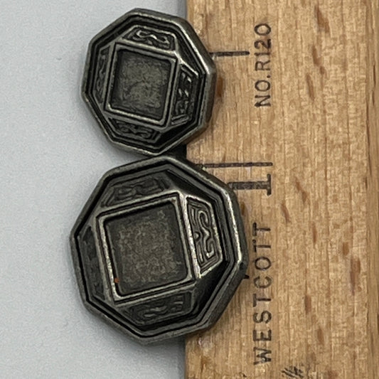Two VIntage Metal Buttons, 5/8 & 3/4 Inch