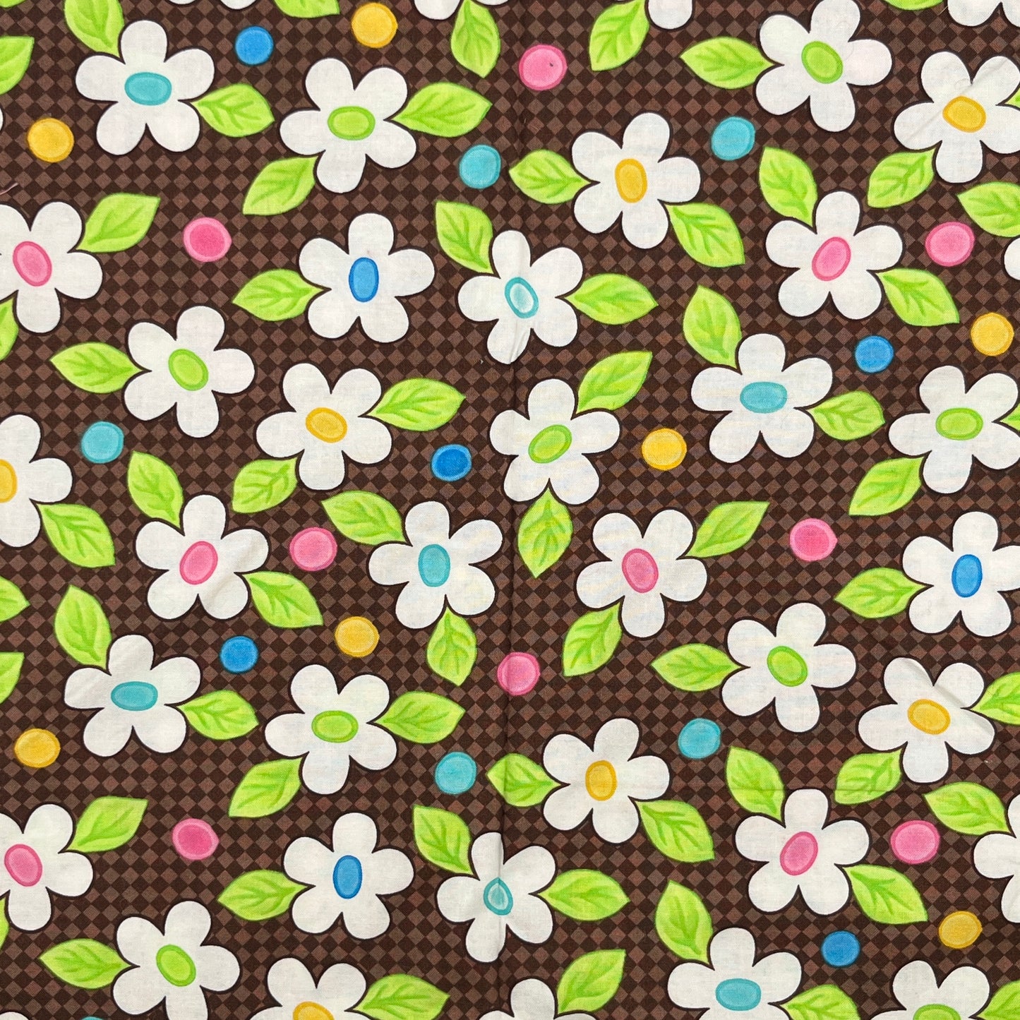 1 Yard 33 Inches “Birdie” Brown Daisy Print