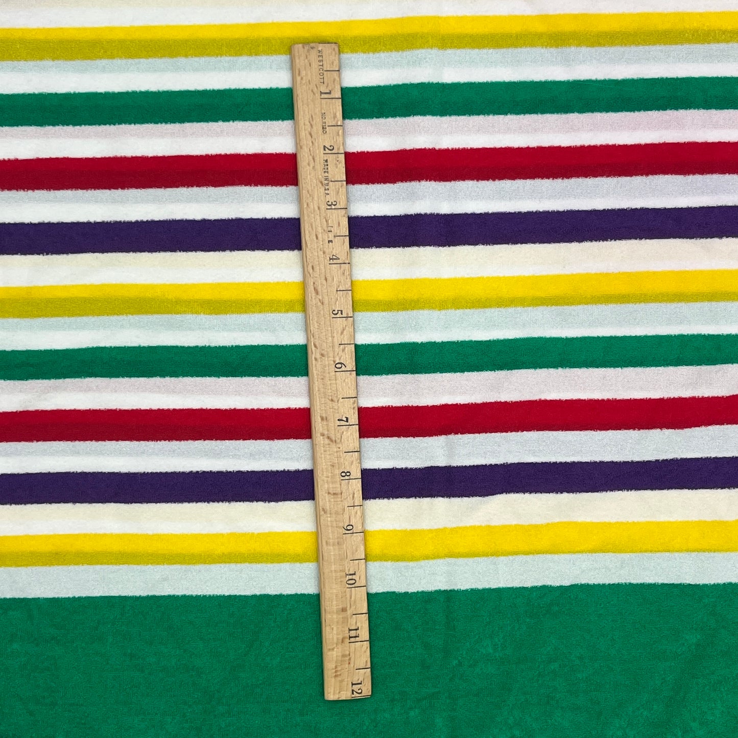 2 Pieces 30” x 30” Bold Rainbow Stripe Knit, Blend