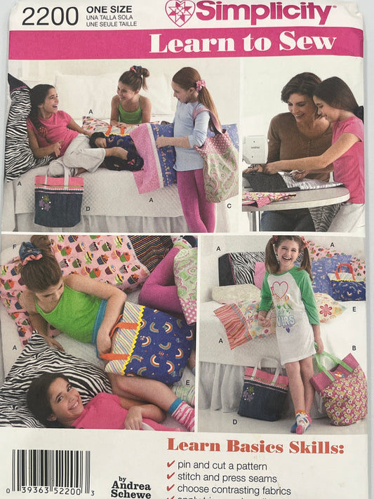 Simplicity 2200 Uncut pattern, Learn to Sew