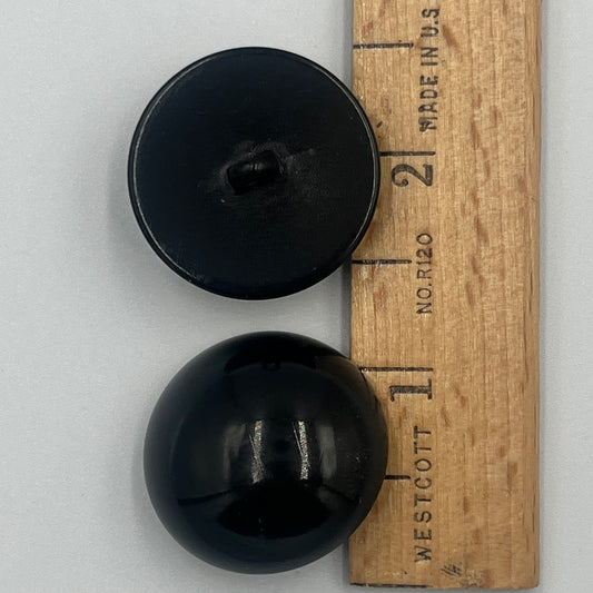 Two 1 1/4 Inch Vintage Buttons, Black