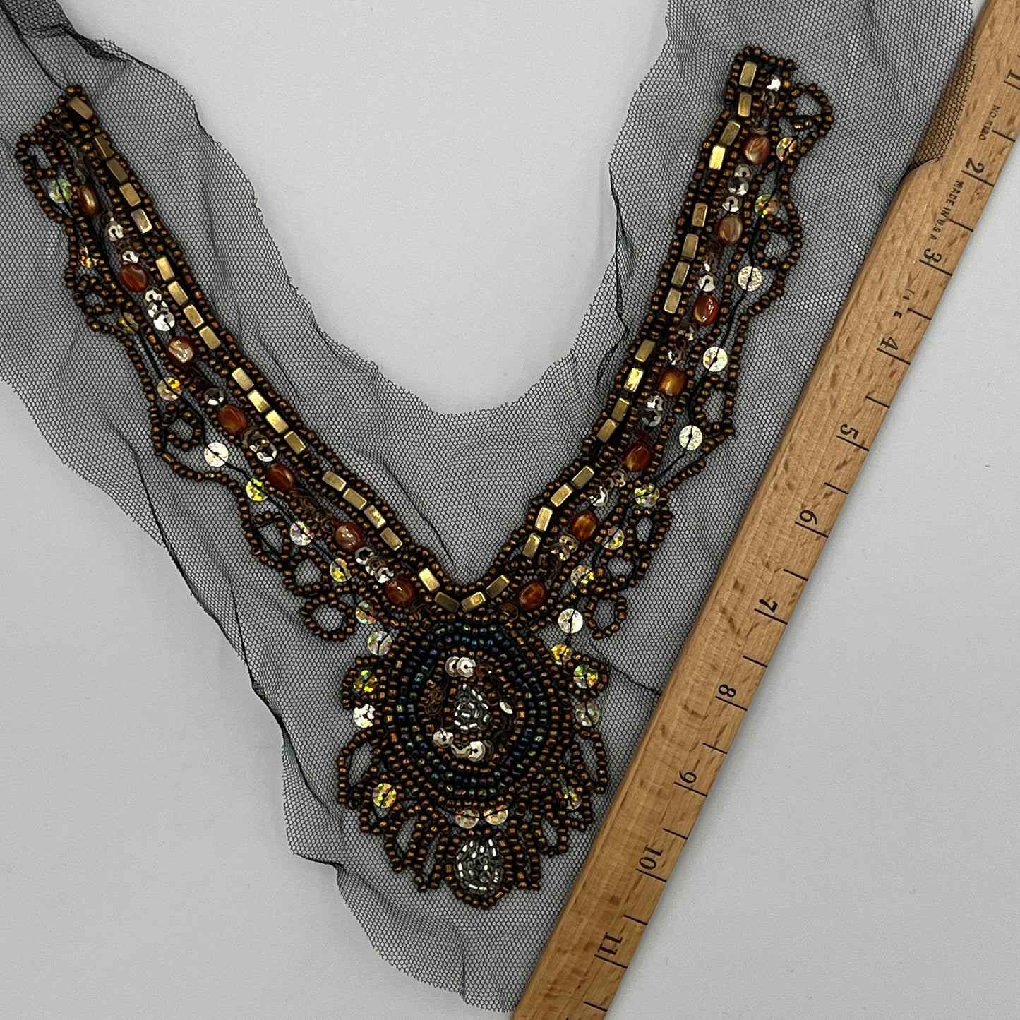 Beaded V-neck Appliqué