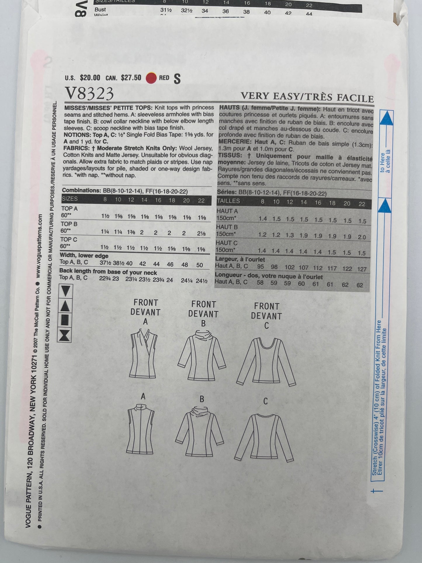 Very Easy, Very Vogue 8323, Vintage, Uncut Pattern
