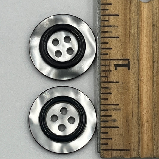 Two, 3/4 Inch Vintage Buttons