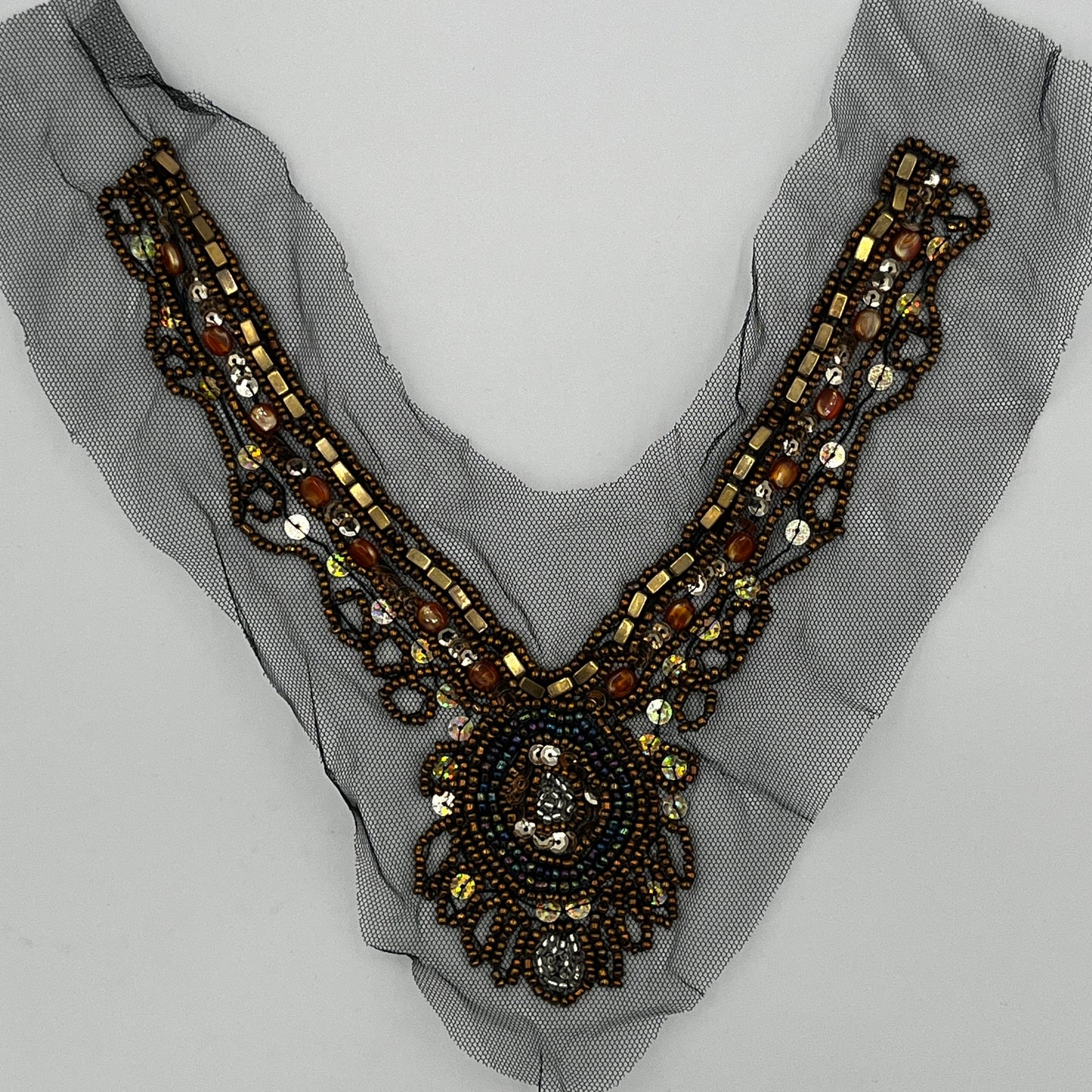 Beaded V-neck Appliqué