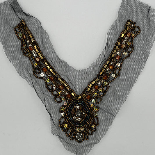 Beaded V-neck Appliqué