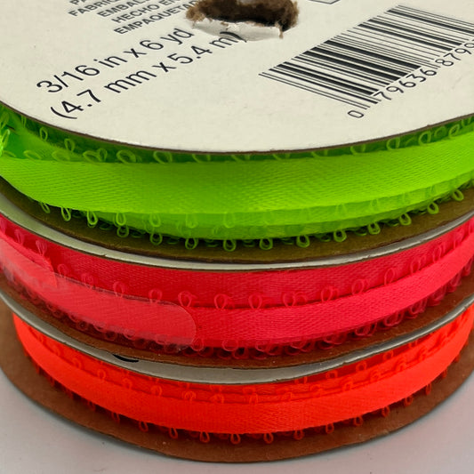 Ribbon Bundle, Neons: Lime, Hot Pink, and Orange