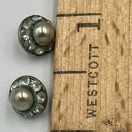 Two, 3/8 Inch Vintage Metal Buttons