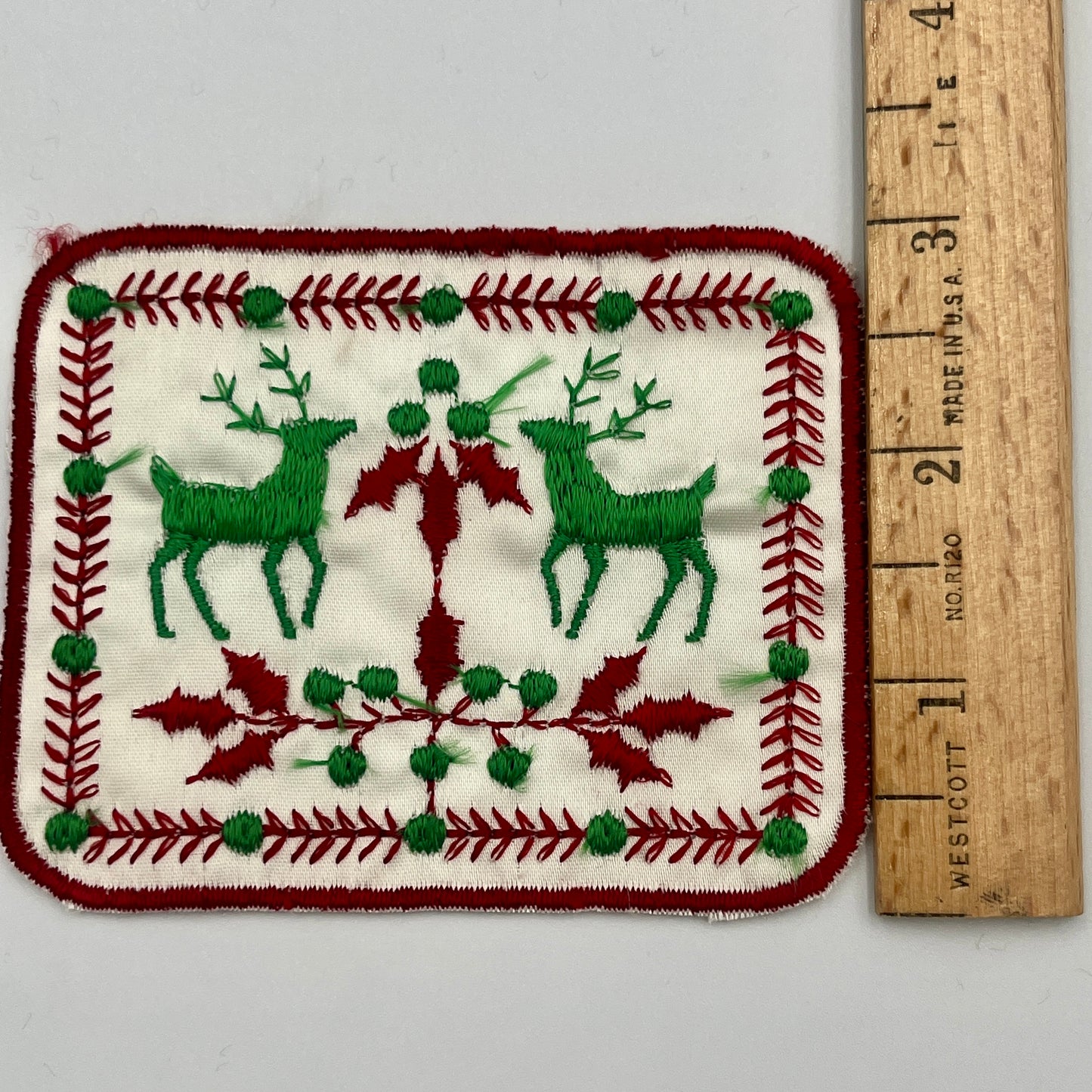 Vintage Reindeer Christmas Embroidered Patch