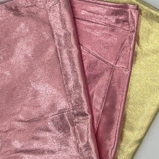 5 Yard Tissue Lamé Bundle, Gold & Rose Pink