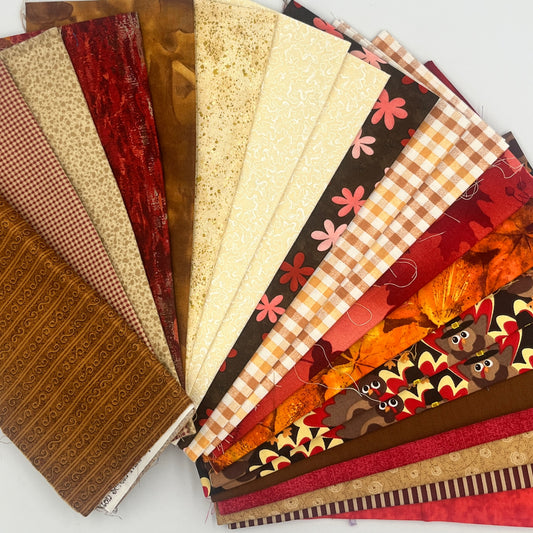 Fall Harvest Fabric Bundle – 24 oz Quilting Cotton, 20 Fat Quarters