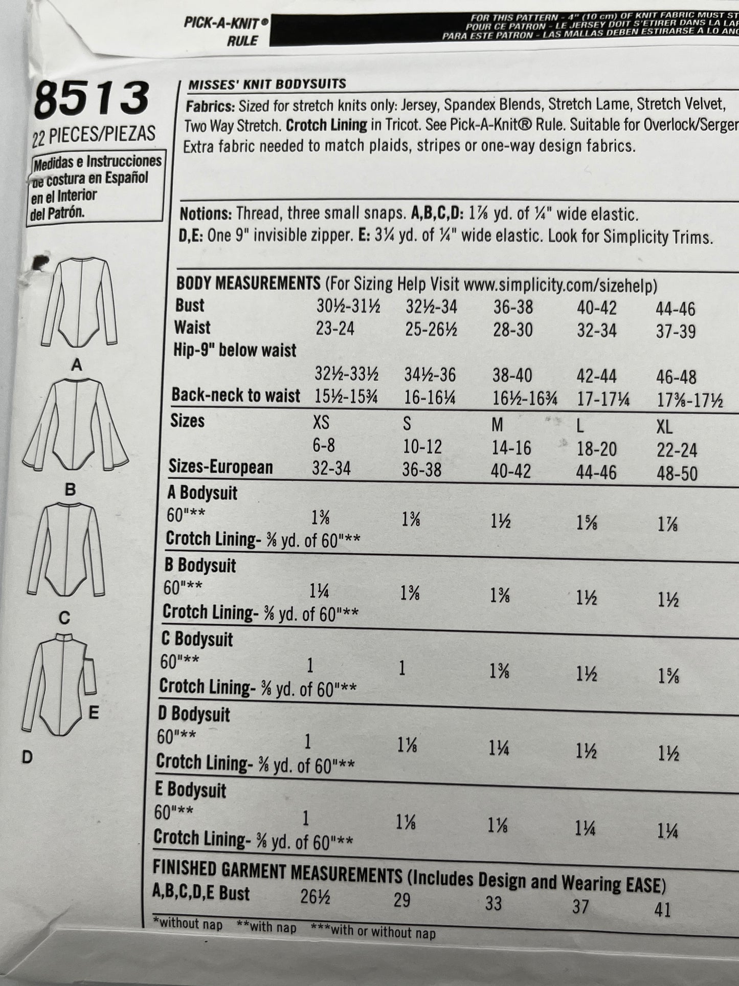 Simplicity 8513, Uncut Pattern
