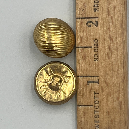 Two 3/4 Inch VIntage Metal Buttons