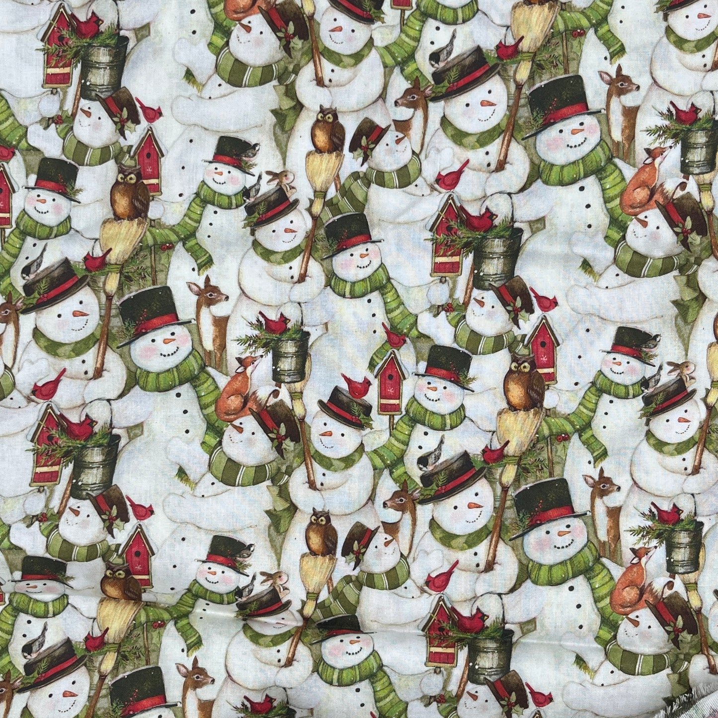 1 7/8 Yard “Packed Snowmen” by Susan Winget, Quilting Cotton