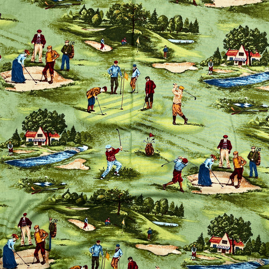 1+ Yard Retro Golfers, Premium Quilting Cotton
