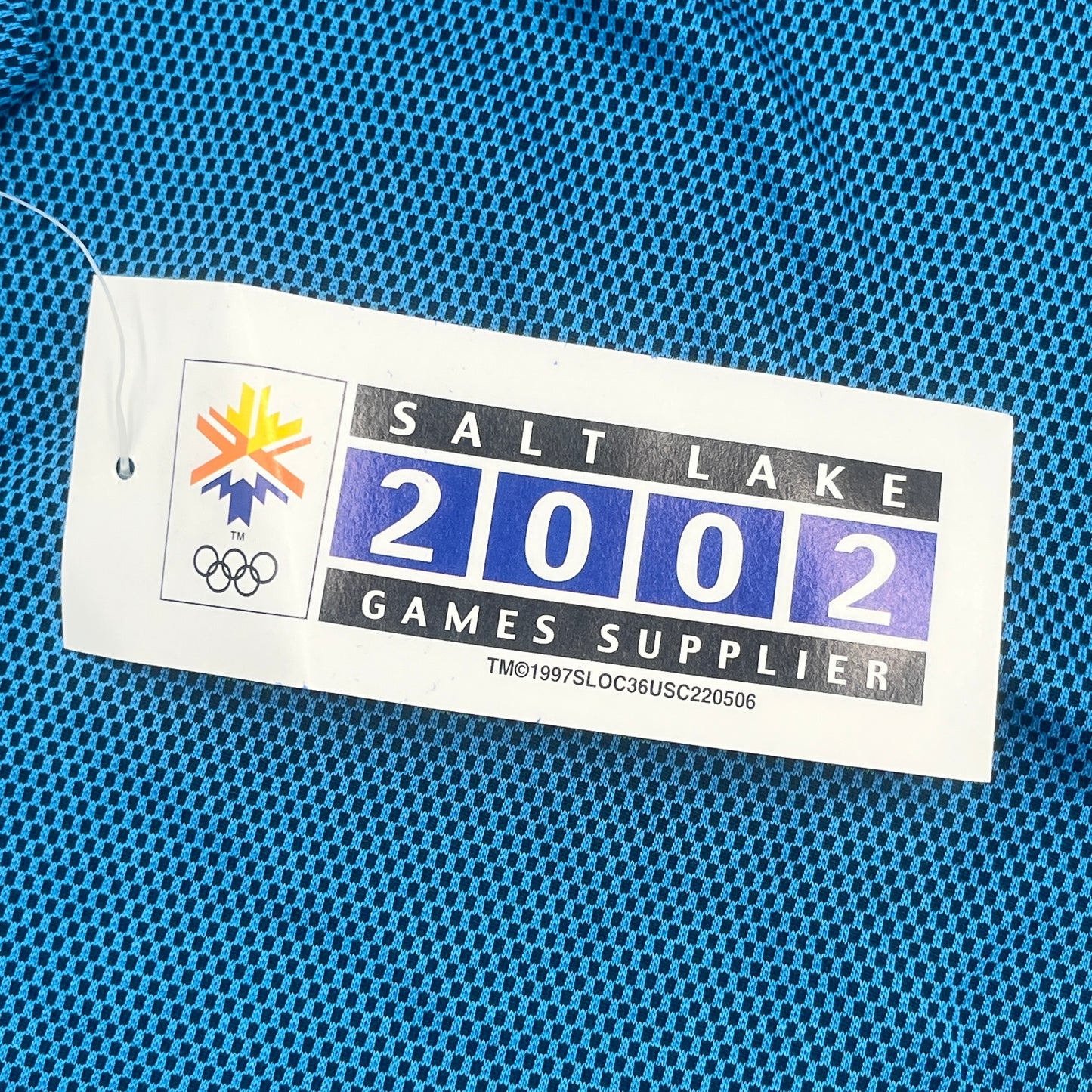 Blue Technical Knit, Vintage, Salt Lake 2002 Olympic Supplier Fabric BY THE YARD