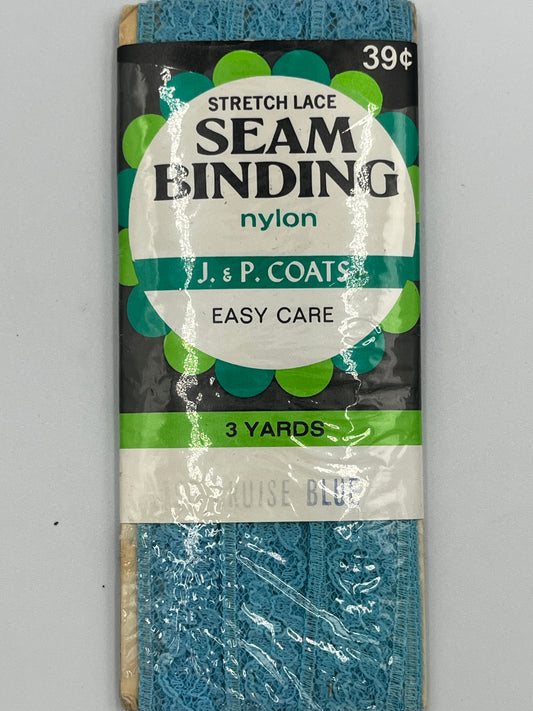 J & P Coats Stretch Lace Seam Binding, Blue