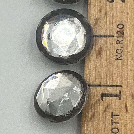 Four, 1/2 Inch Vintage Glass Buttons