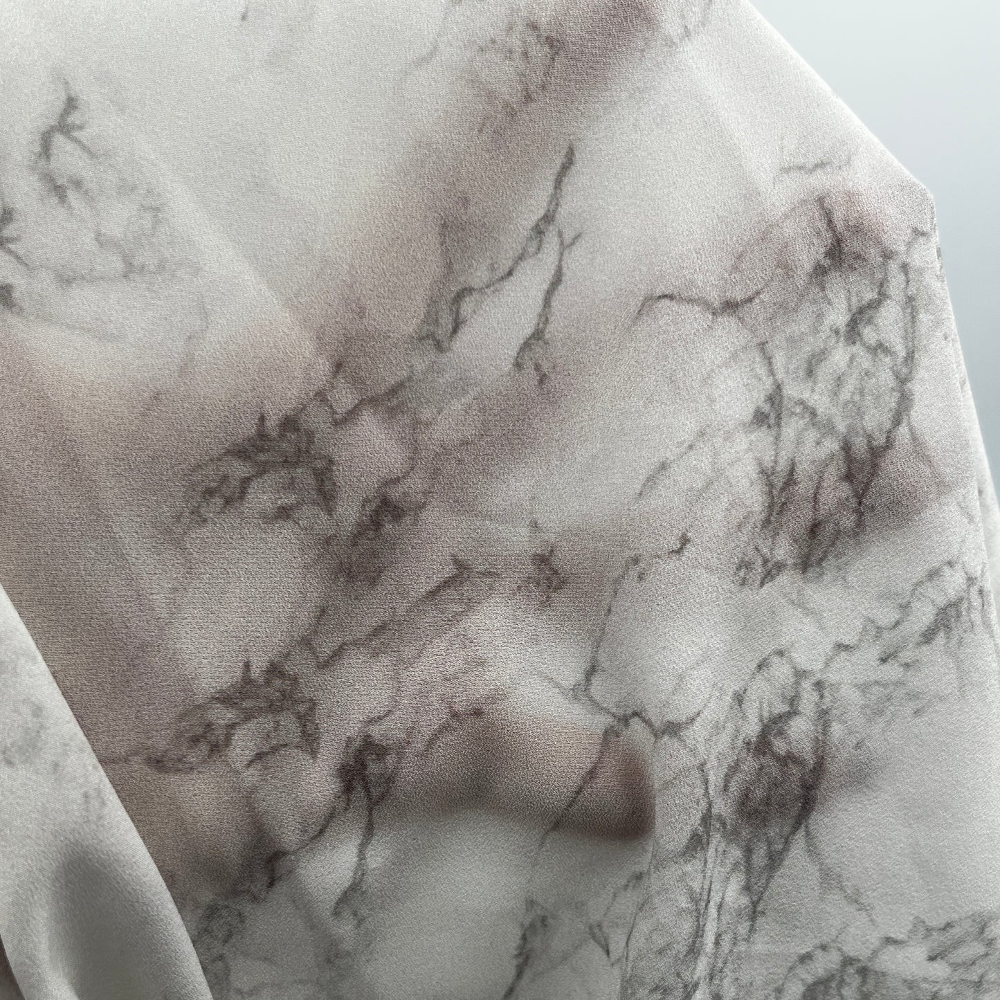 1 Yard Gray Marble Sheer, Polyester