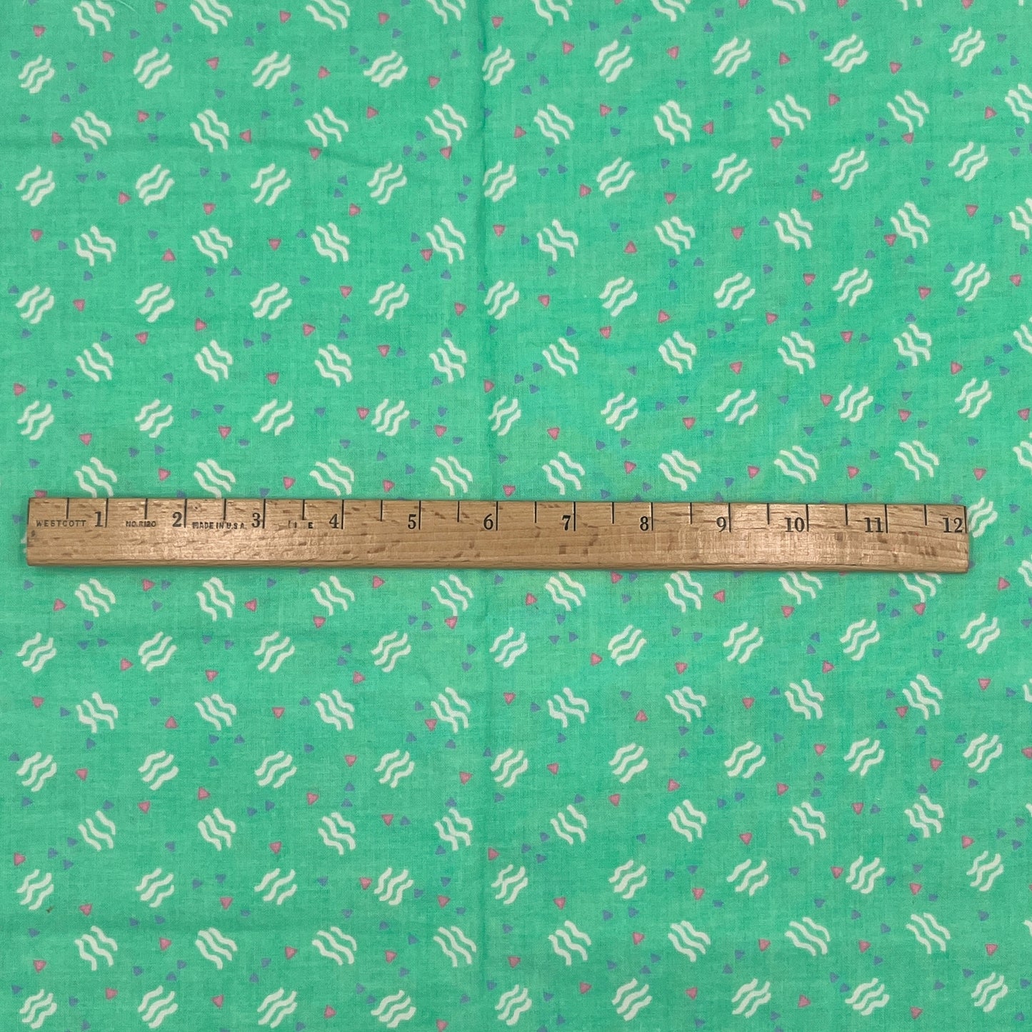 24” x 36” aqua Geometric Print, Premium Quilting Cotton
